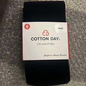 Cotton day brand, girls soft tights, size six